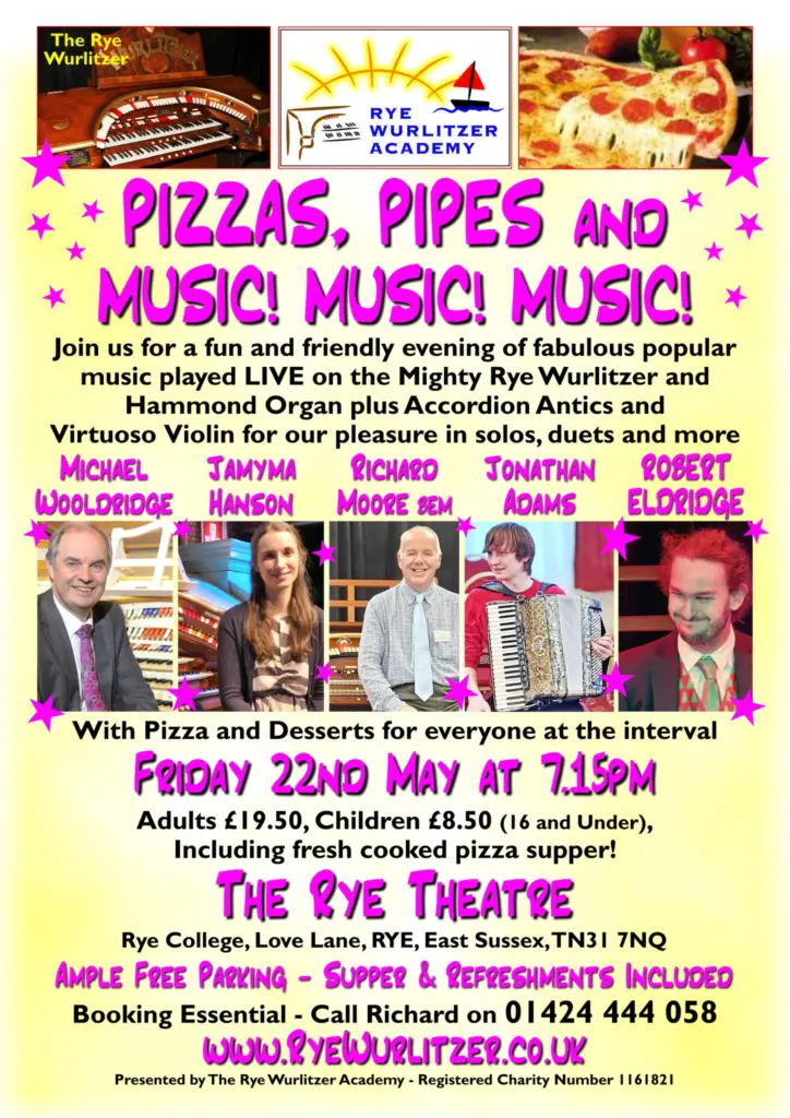 Rye Wurlitzer Academy Pizzas, Pipes and Music!
